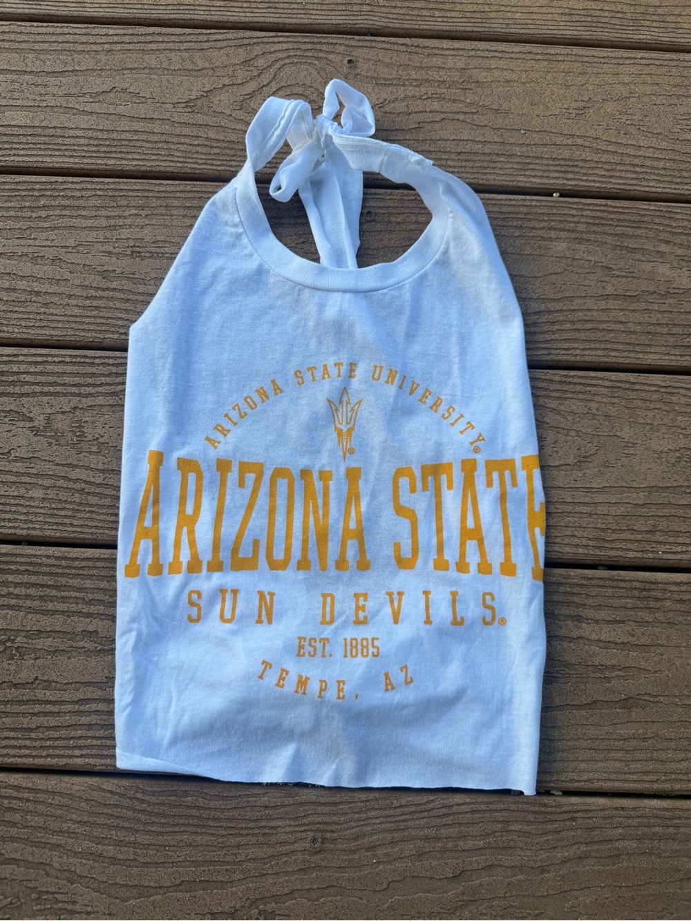 Arizona State University Sun Devils White & Gold Halter Crop Top
